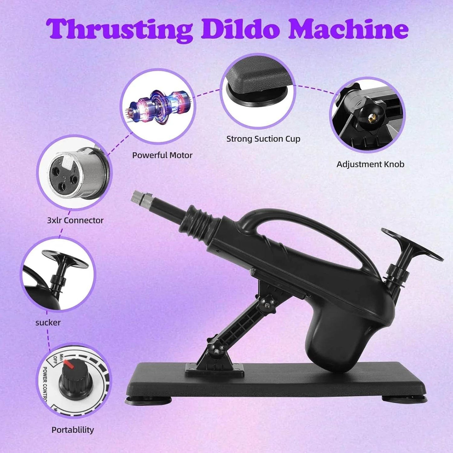 Máquina sexual de consolador de calefacción y vibración con ventosa, dispositivo de empuje automático para punto G y juguetes anales, juguete sexual para adultos, conector 3XLR - Sex Shop 502