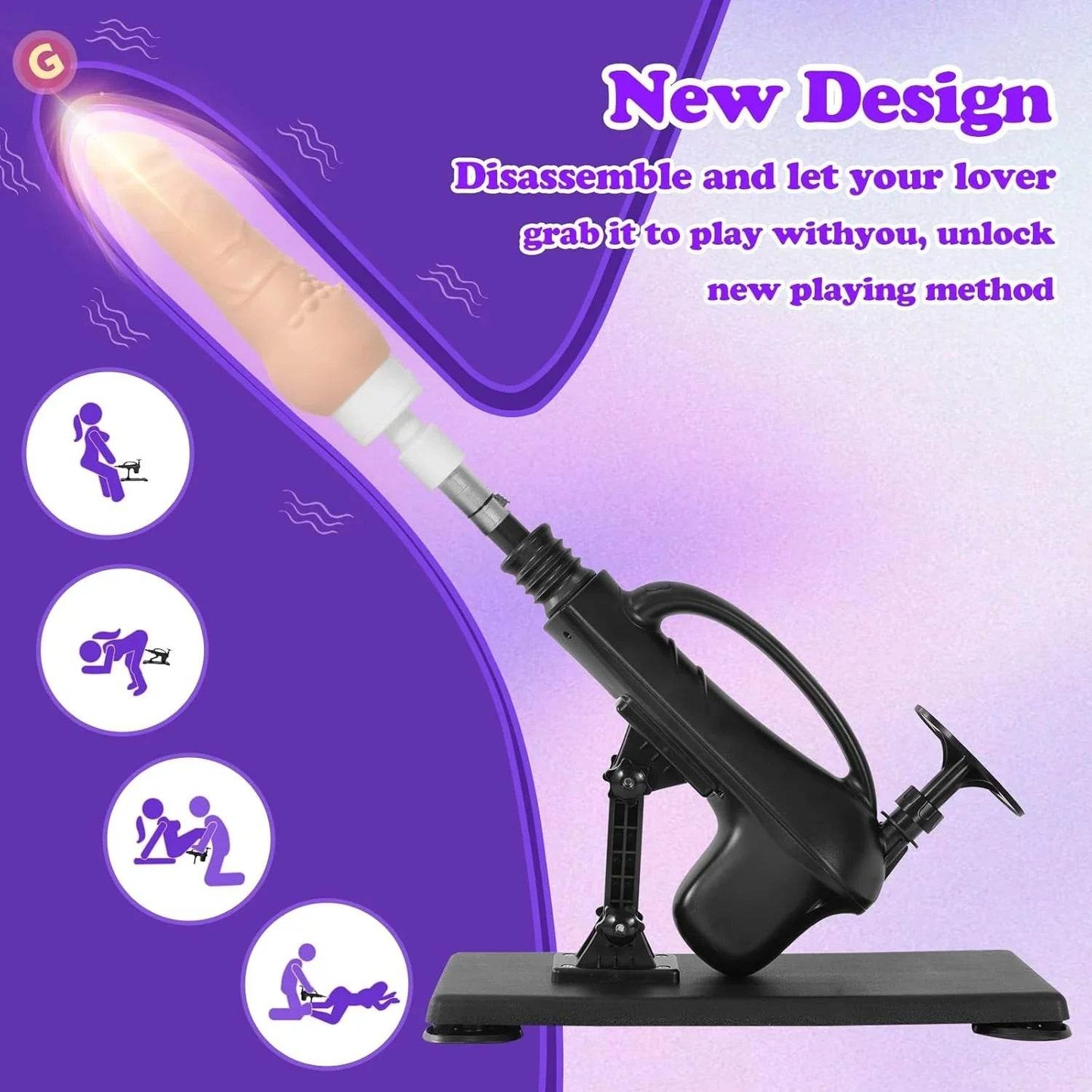 Máquina sexual de consolador de calefacción y vibración con ventosa, dispositivo de empuje automático para punto G y juguetes anales, juguete sexual para adultos, conector 3XLR - Sex Shop 502