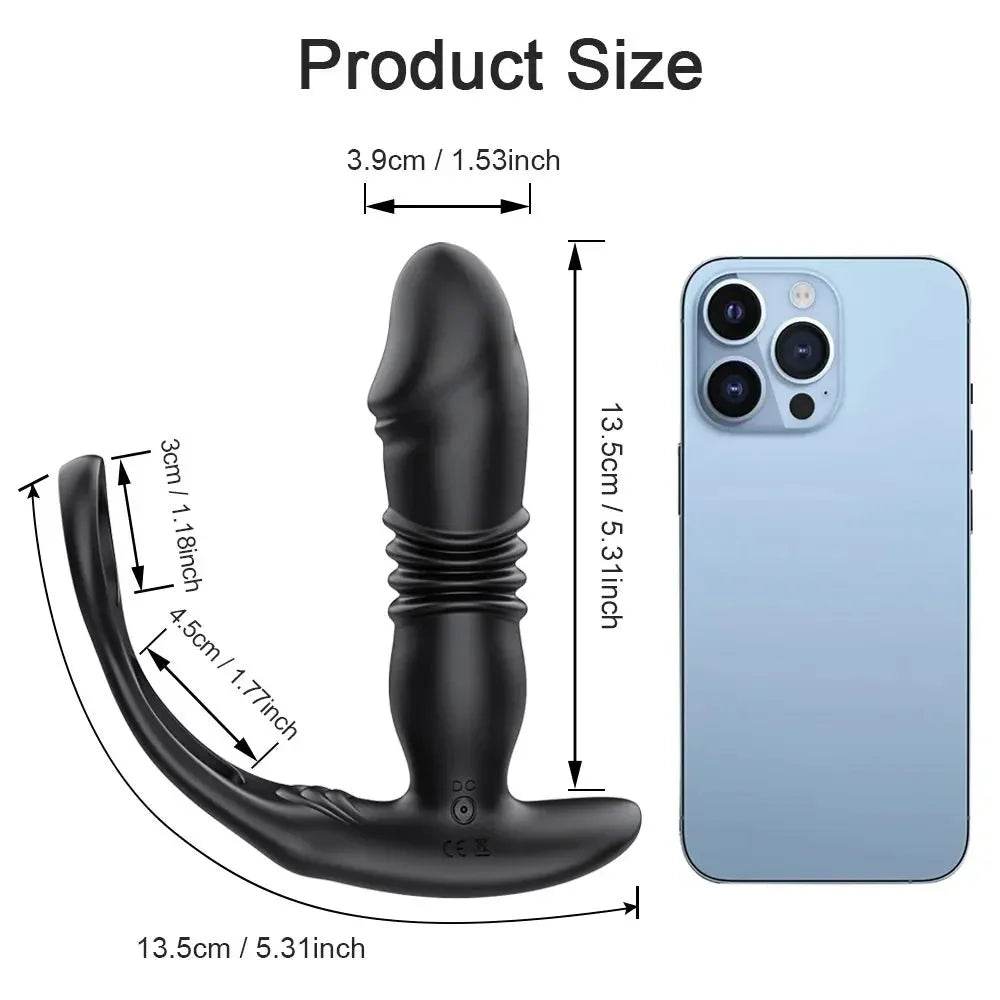 Masajeador de próstata telescópico con Control por aplicación para hombres, Juguetes sexuales, vibrador Anal, tapón Anal, culo, consolador Anal, tapón de botón con Bluetooth, 9 modos - Sex Shop 502