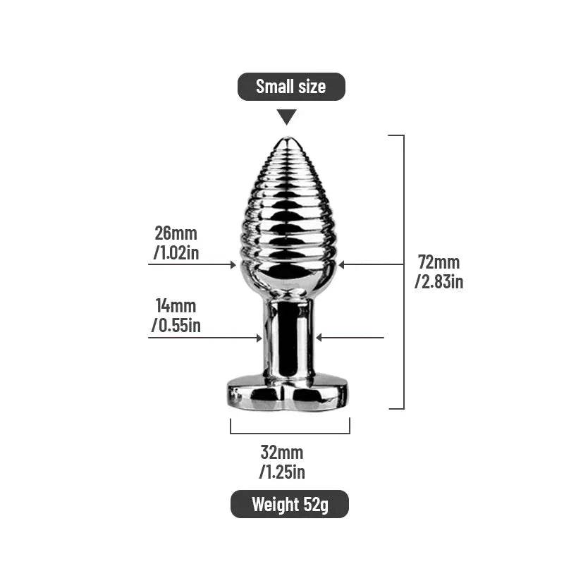 Plug de Metal con Control remoto inalámbrico , masturbación Anal, Color deslumbrante, vibración luminosa, forma de espiral, Juguetes sexuales para adultos - Sex Shop 502