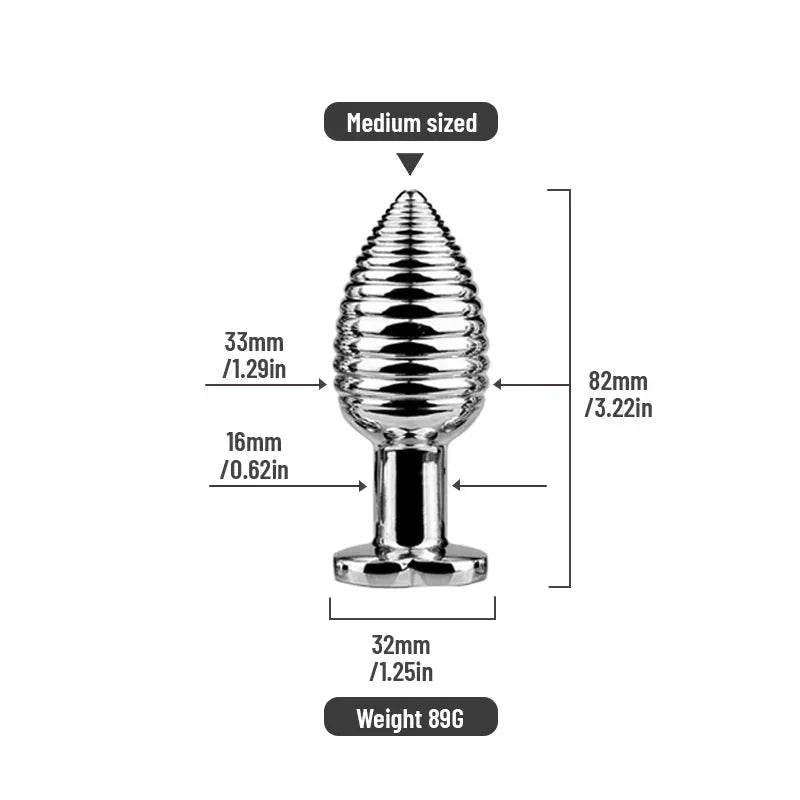 Plug de Metal con Control remoto inalámbrico , masturbación Anal, Color deslumbrante, vibración luminosa, forma de espiral, Juguetes sexuales para adultos - Sex Shop 502