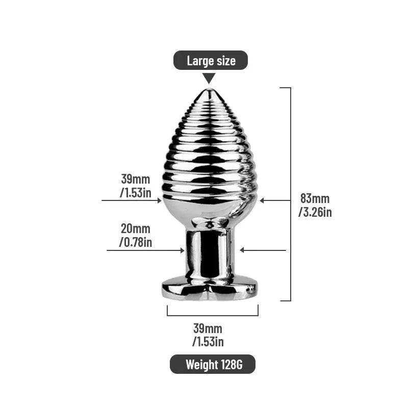 Plug de Metal con Control remoto inalámbrico , masturbación Anal, Color deslumbrante, vibración luminosa, forma de espiral, Juguetes sexuales para adultos - Sex Shop 502