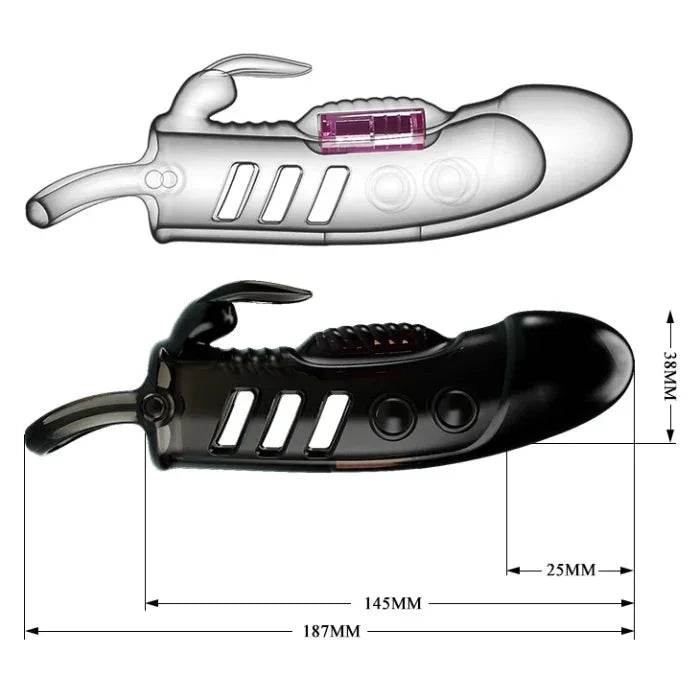 PRETTY LOVE FUNDA PARA PENE CON CONEJO - NEGRA - Sex Shop 502
