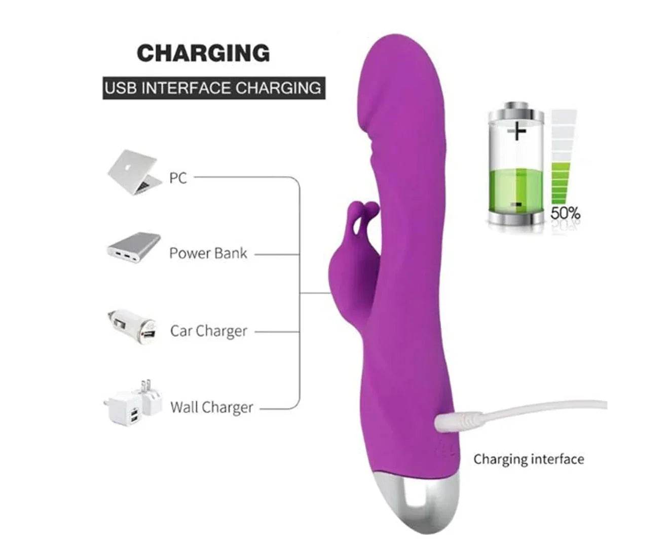 Romeo G-Spot Conejo Vibrador Recargable - Sex Shop 502