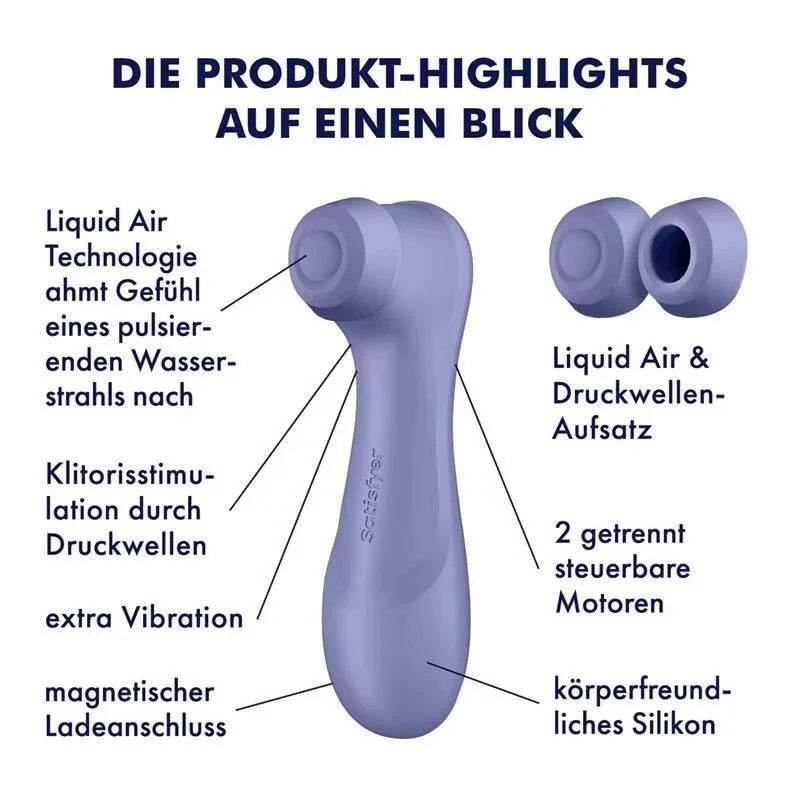 SATISFYER Pro 2 Gen 3 Liquid Air Technology Succión y Vibración Lilac - Sex Shop 502