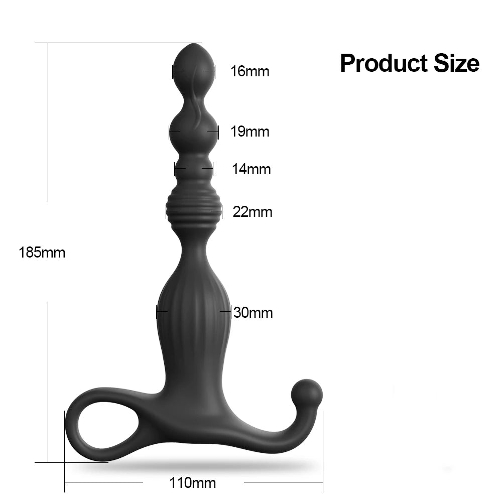VIBRADOR DE BOLAS ANALES, 10 MODOS DE VIBRACION, RECARGABLE - Sex Shop 502