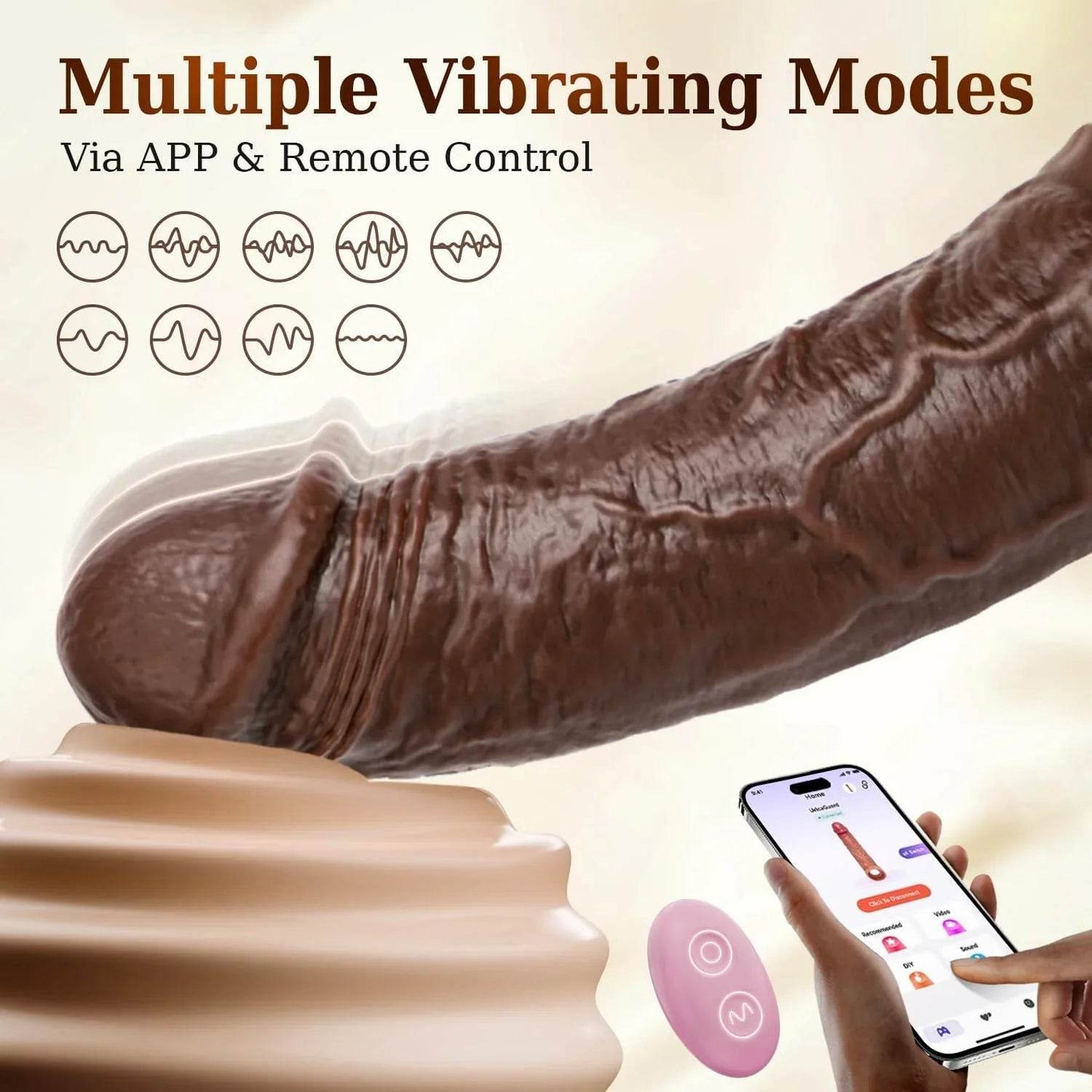 Vibrador de manga para pene, bomba y extensor 4 en 1, aplicación y control remoto, múltiples modos, anillo vibrador elástico para alargar el pene, juguetes sexuales para hombre, parejas, color marrón - Sex Shop 502