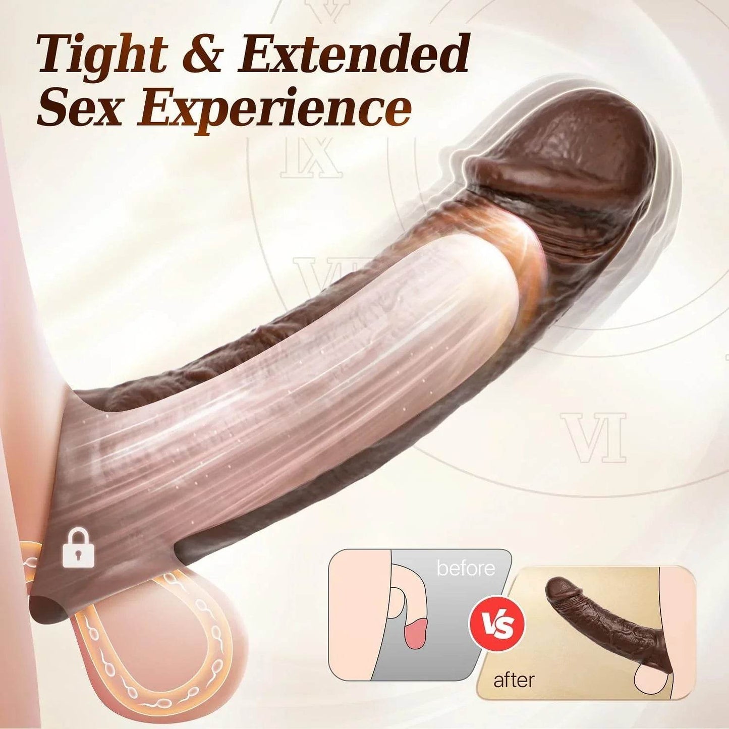 Vibrador de manga para pene, bomba y extensor 4 en 1, aplicación y control remoto, múltiples modos, anillo vibrador elástico para alargar el pene, juguetes sexuales para hombre, parejas, color marrón - Sex Shop 502