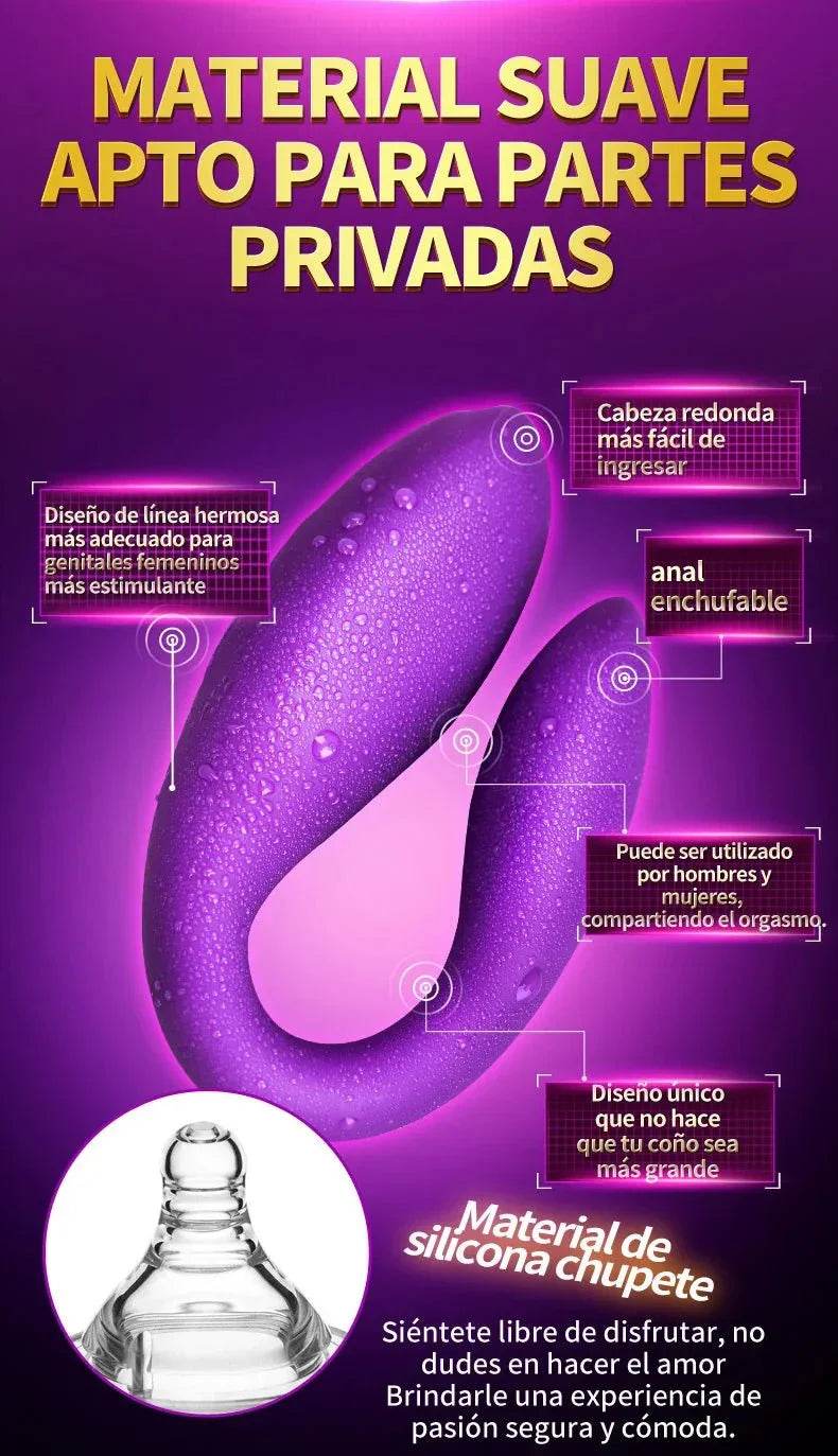 VIBRADOR inalámbrico para parejas, recargable por USB consolador, estimulador de silicona para el punto G, doble vibrador, juguete sexual para mujer - Sex Shop 502