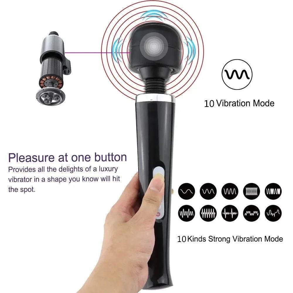 Wand Enorme vibrador femenino Vagina Clítoris Masajeador Artículos íntimos Productos eróticos Juguetes sexuales anales para mujeres - Sex Shop 502