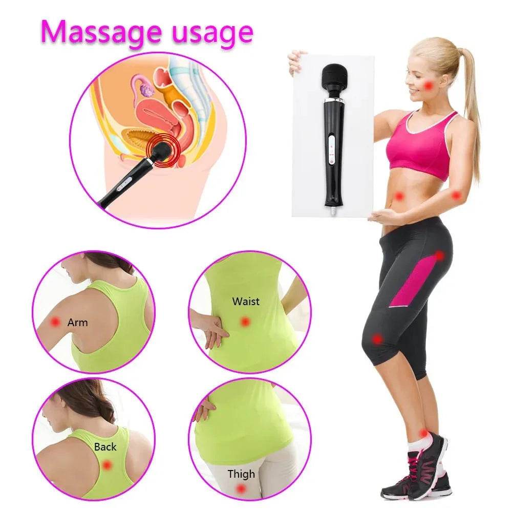 Wand Enorme vibrador femenino Vagina Clítoris Masajeador Artículos íntimos Productos eróticos Juguetes sexuales anales para mujeres - Sex Shop 502