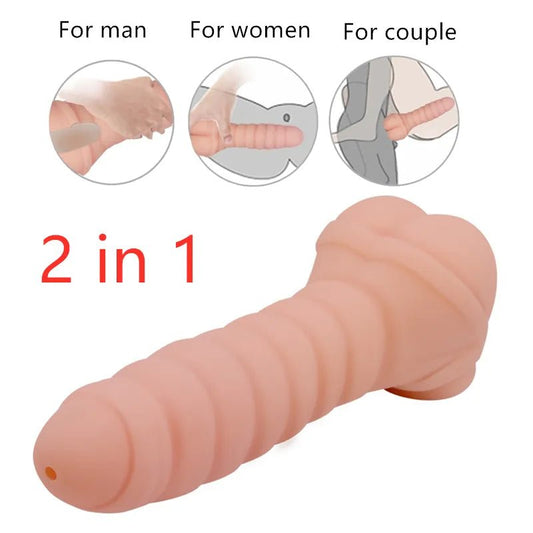 2 en 1 vibrador consolador para hombre y extension de pene para mas placer para todos - Sex Shop 502