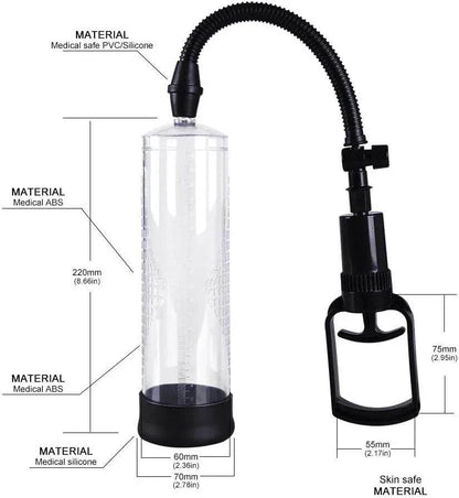Bomba de vacío de pene manual para la erección y mejora masculina, juguetes sexuales, bombas y ampliadores para hombres estimulación manual