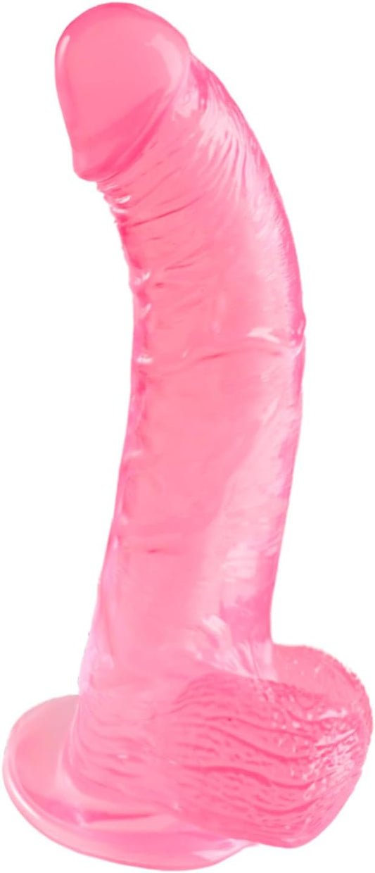 Consolador grande rosa de 10 pulgadas, consolador grande y realista suave con fuerte ventosa para manos libres y juego anal, consolador de punto G grande, juguetes sexuales anales para mujeres y hombres