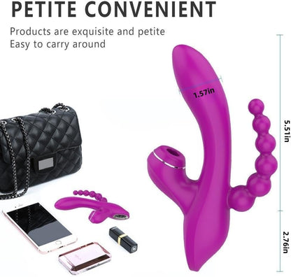 Vibrador Triple estimulación , clitoris, punto G y ano