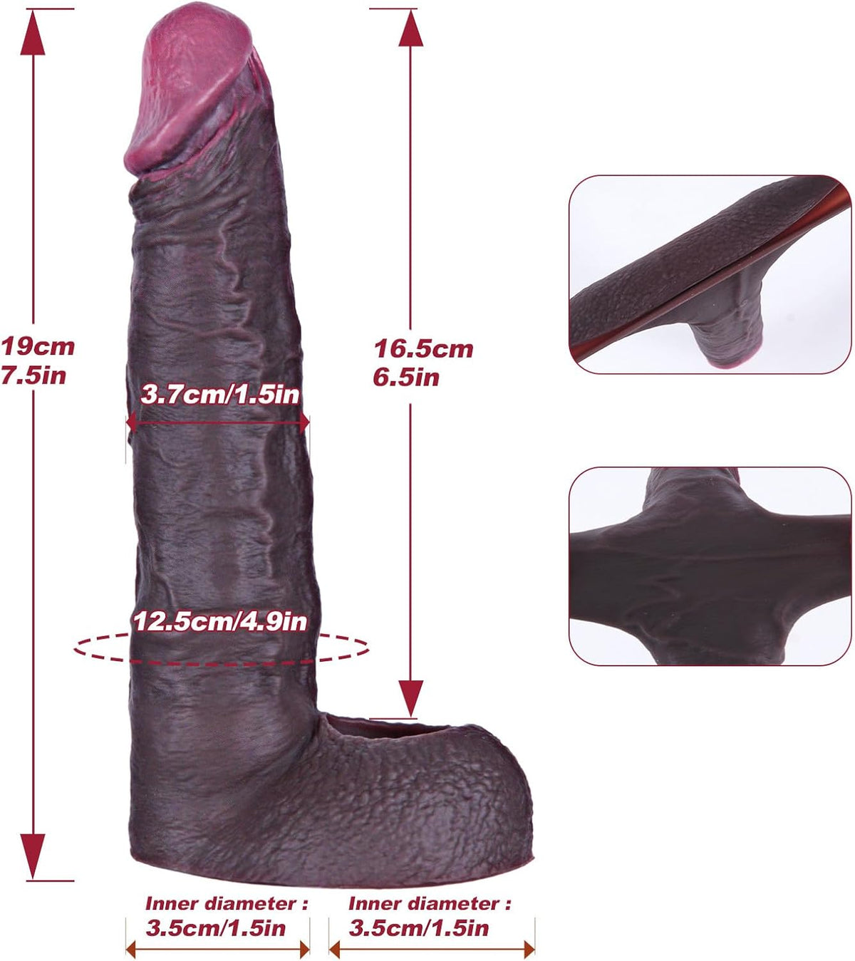 Funda realista de silicona para pene de 7.5 pulgadas con anillo, extensión y mejora de erección para hombres, Sex Shop 502
