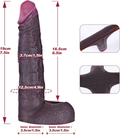 Funda realista de silicona para pene de 7.5 pulgadas con anillo, extensión y mejora de erección para hombres, Sex Shop 502