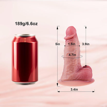 Consolador realista pequeño de  5 pulgadas (12 CM) para principiantes, consolador anal grueso de silicona con gran ventosa, pene ancho anal súper suave y realista,