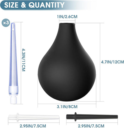 enema anal para hombres y mujeres, kit de limpieza de colon de silicona de 7.9 onzas con 5 boquillas cómodas