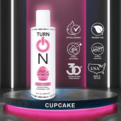Lubricante personal a base de agua con sabor a cupcake | Lubricante premium sin azúcar y seguro para usar con condón para hombres, mujeres y parejas, 8 fl oz