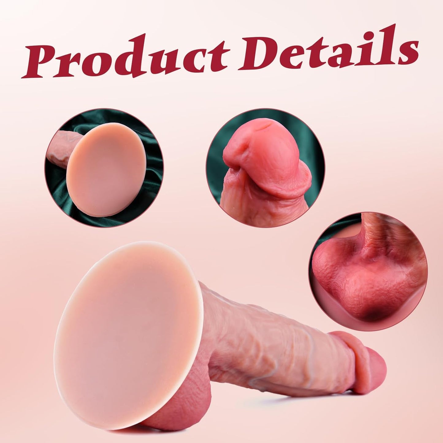 Consolador realista pequeño de  5 pulgadas (12 CM) para principiantes, consolador anal grueso de silicona con gran ventosa, pene ancho anal súper suave y realista,