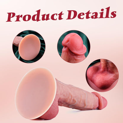 Consolador realista pequeño de  5 pulgadas (12 CM) para principiantes, consolador anal grueso de silicona con gran ventosa, pene ancho anal súper suave y realista,