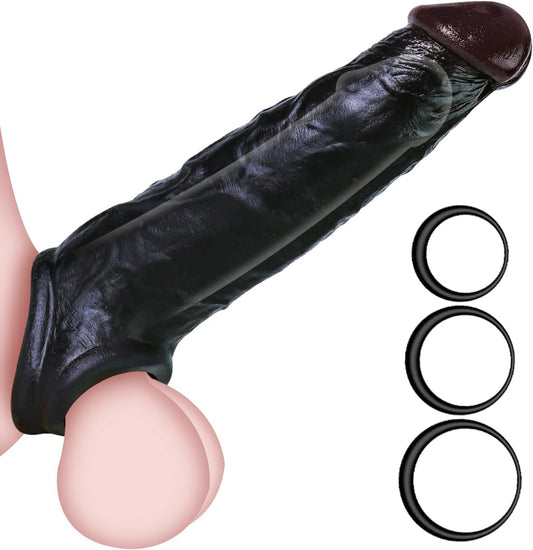 extensores de pene con 3 anillos elásticos para el pene para ampliar y prolongar para hombres y parejas