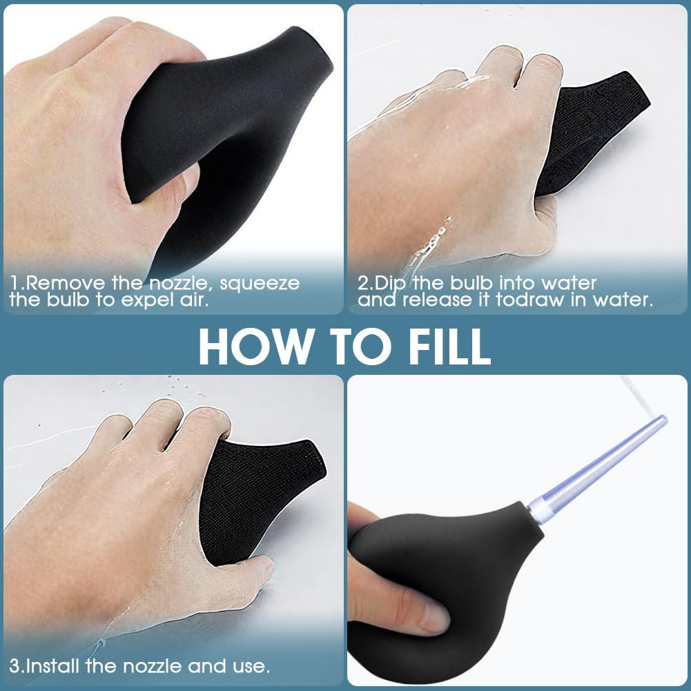 enema anal para hombres y mujeres, kit de limpieza de colon de silicona de 7.9 onzas con 5 boquillas cómodas