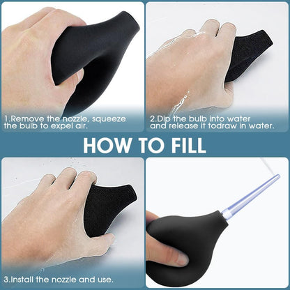 enema anal para hombres y mujeres, kit de limpieza de colon de silicona de 7.9 onzas con 5 boquillas cómodas