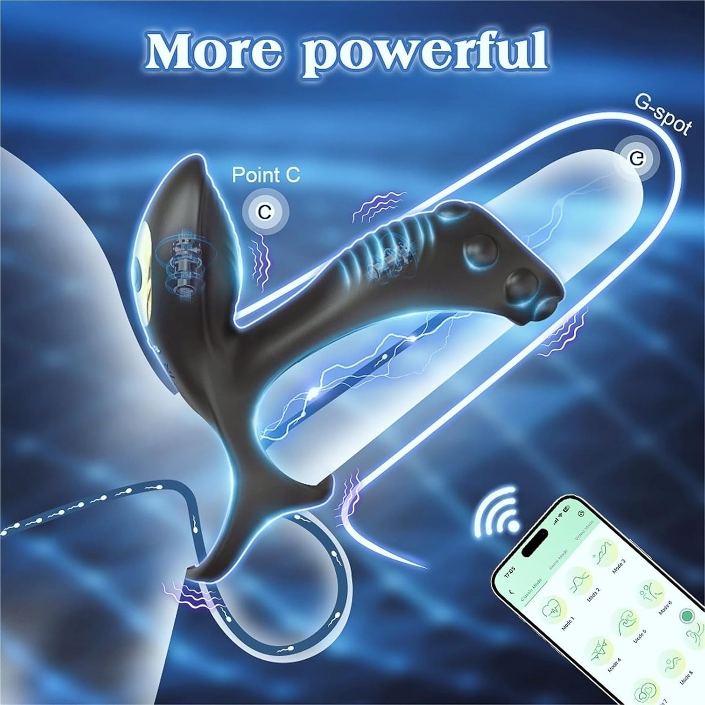 Anillo vibratorio para pene con Control por aplicación,