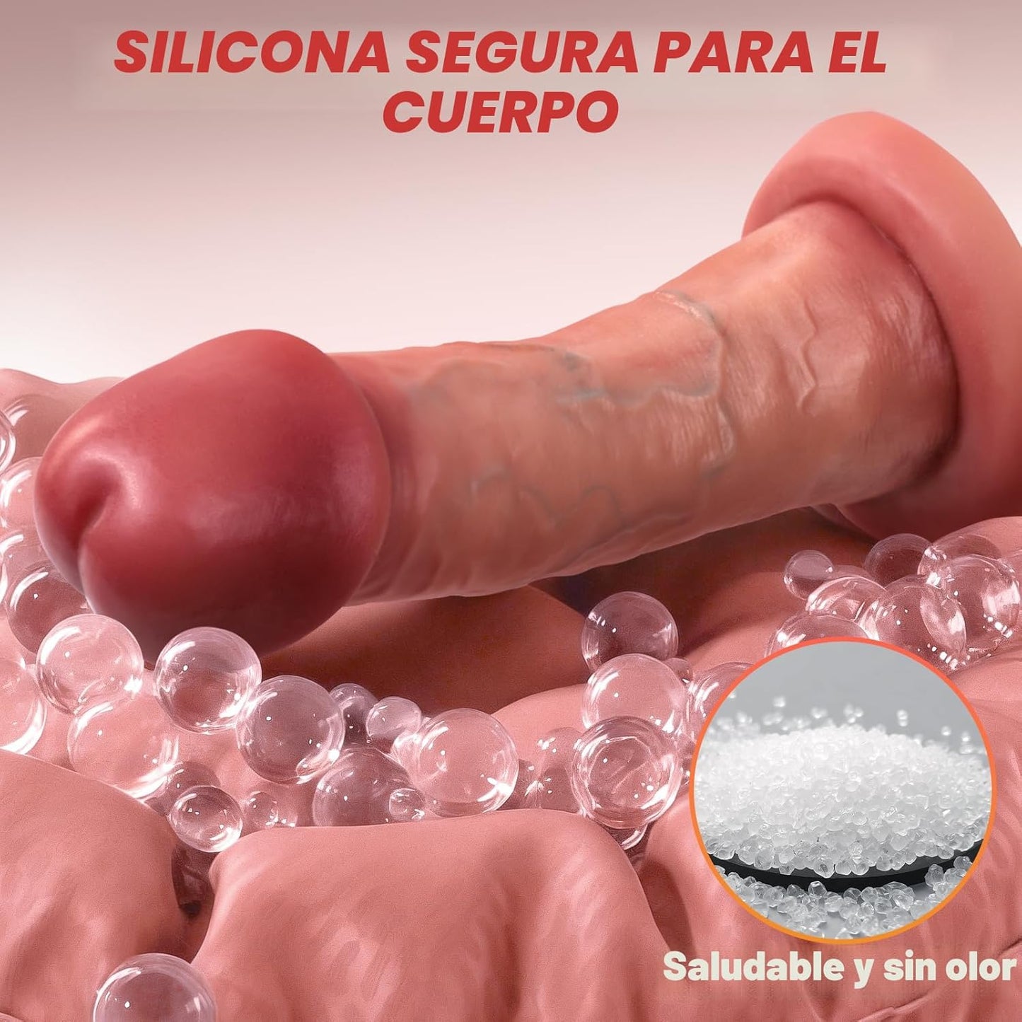 Consolador sexual realista de 7.1 pulgadas, consolador de silicona con ventosa - Sex Shop 502