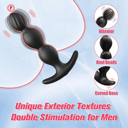 APP - Vibrador de enchufe anal, juguetes sexuales anales para hombres con 9 modos de vibración, vibradores masajeadores de próstata de silicona de seguridad, cuentas anales, tapón anal, juguetes