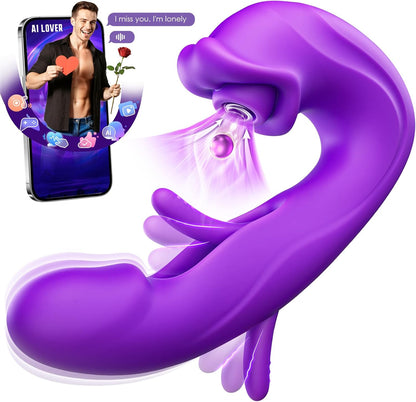 Vibrador de succión para mujeres de Sex Shop 502 con 7 modos, estimulación del clítoris, pezones y ano, control IA y vibrador de punto G