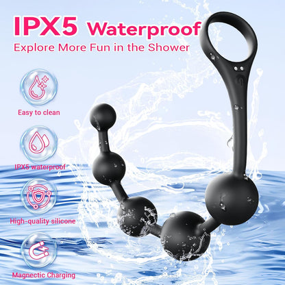 Vibrador de bolas anales, juguetes sexuales, aplicación de 14.5 pulgadas, control remoto,  con 9 modos de vibración, - Sex Shop 502