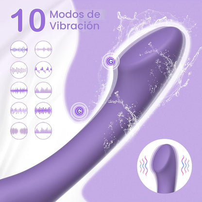 Vibrador de punto G curvo y ergonómico para clítoris, punto G y estimulación anal, de la marca Sex Shop 502.