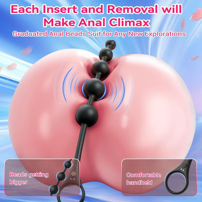 Vibrador de bolas anales, juguetes sexuales, aplicación de 14.5 pulgadas, control remoto,  con 9 modos de vibración, - Sex Shop 502