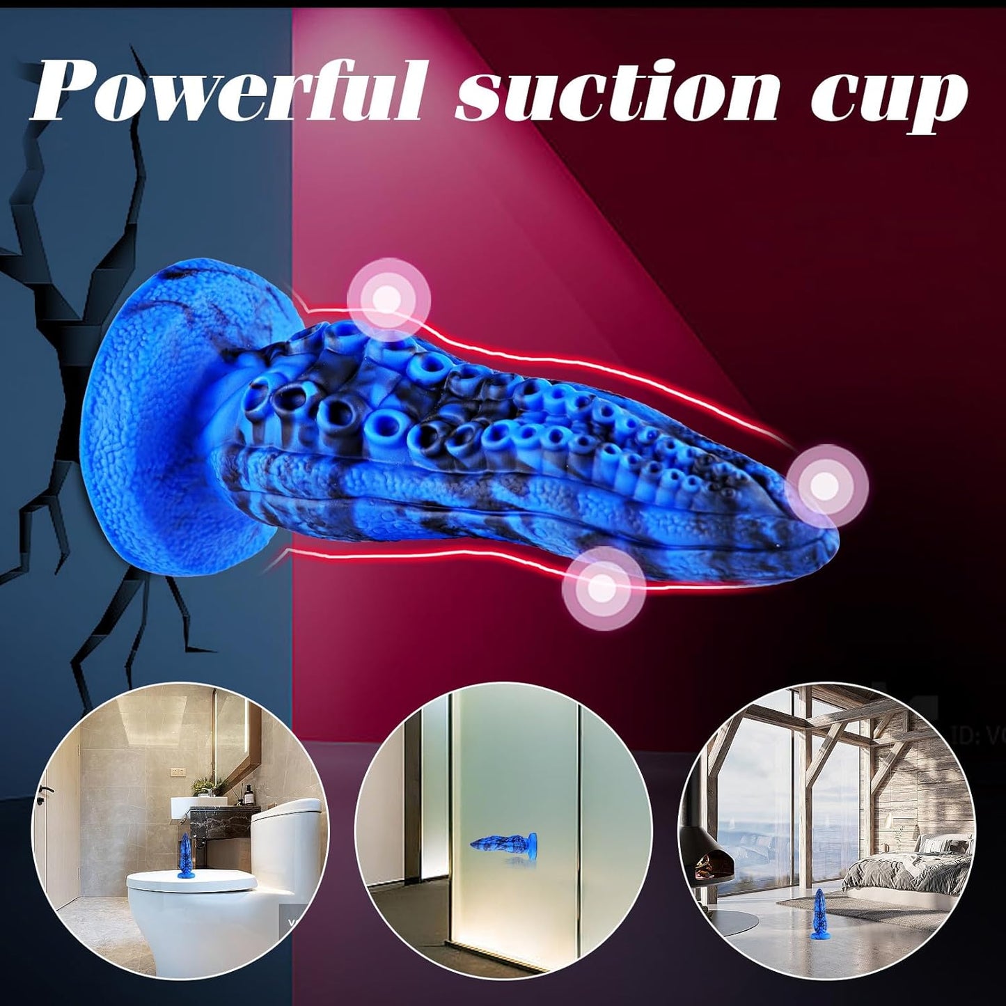 Consolador de silicona de 6 pulgadas para principiantes, realista monstruo azul y negro con ventosa, tapón anal ancho de fantasía para mujeres y hombres,