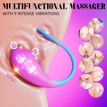 Vibrador para parejas, juguetes sexuales para mujer, vibradores anales de punto G para clítoris con 9 modos de vibración intensos y control remoto de aplicación - Sex Shop 502