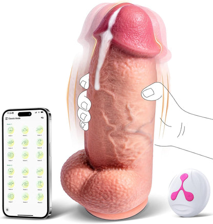 Vibrador Consolador Grueso Enorme de 2.5 pulgadas de Diámetro, Control Remoto por APP 3-en-1 de 8.3 pulgadas