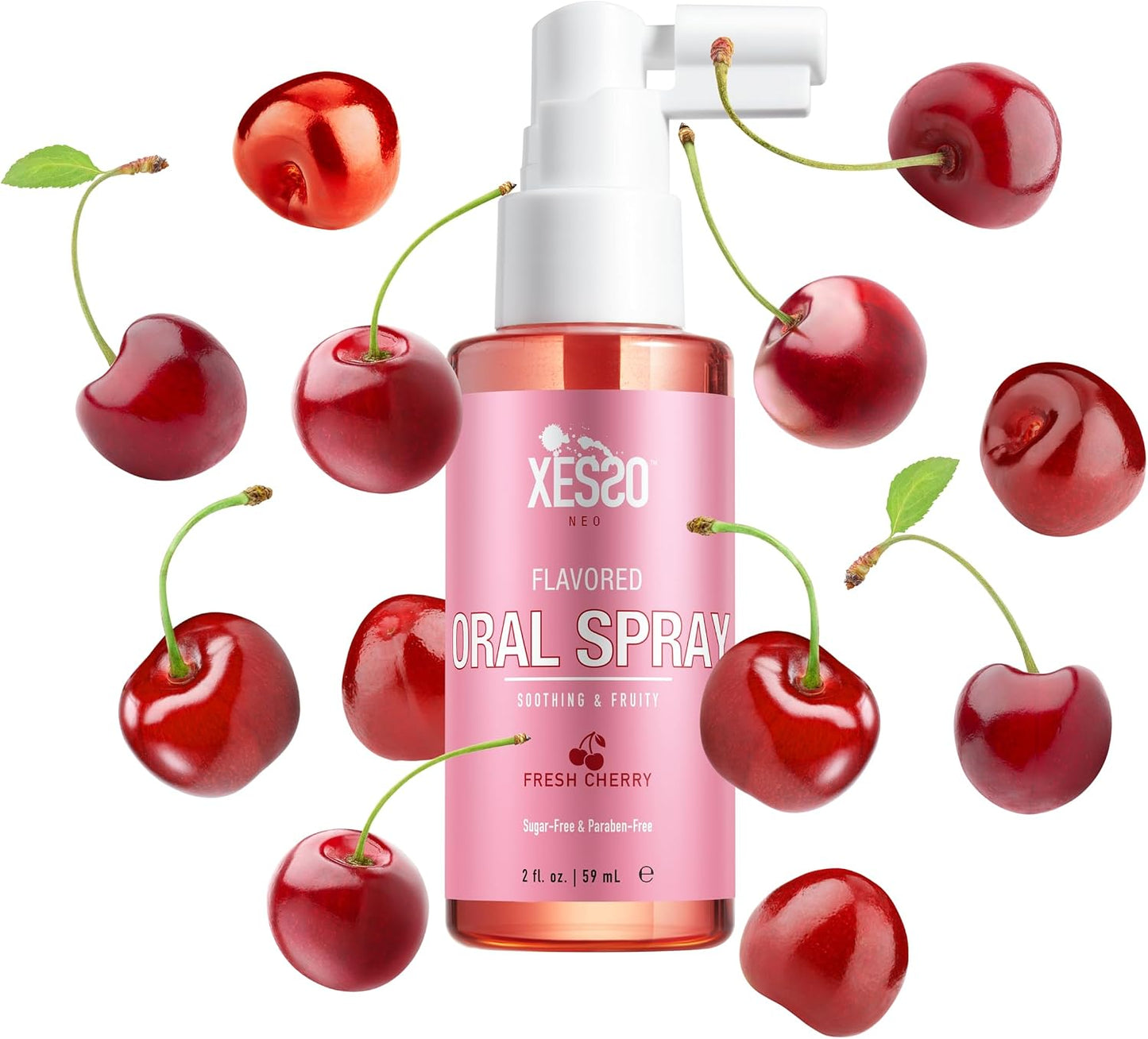 XESSO Spray oral saborizado con aroma a cereza fresca, 2 onzas líquidas, relajante de garganta profunda para mujeres y hombres,