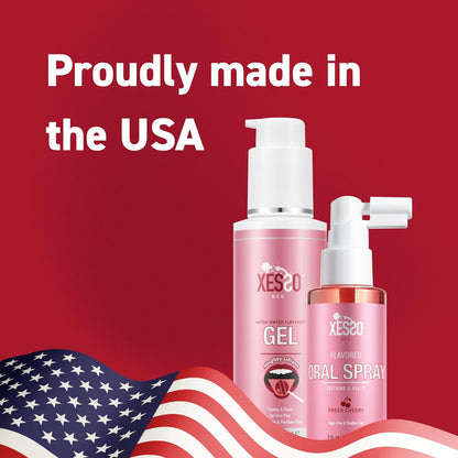 XESSO Spray oral saborizado con aroma a cereza fresca, 2 onzas líquidas, relajante de garganta profunda para mujeres y hombres,