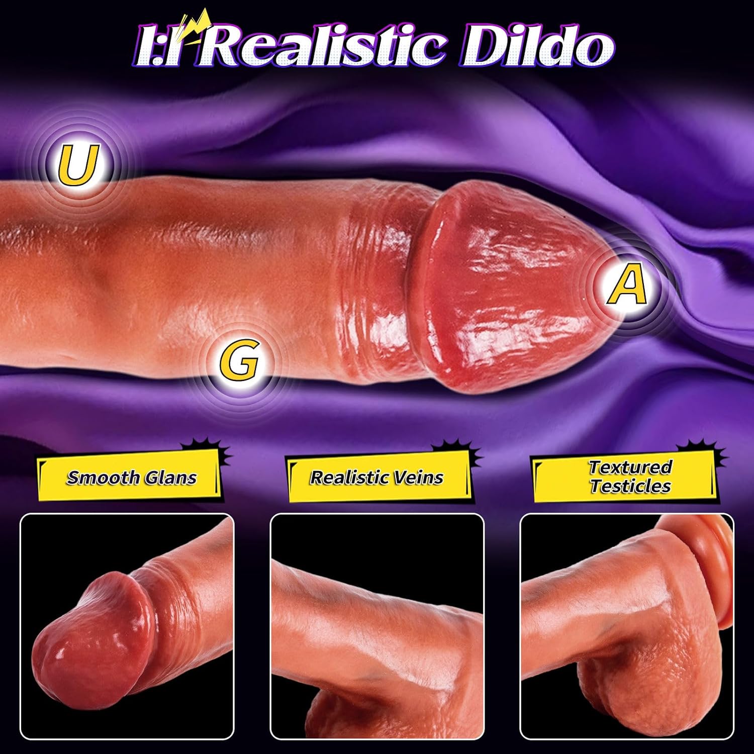 Consolador realista de 8.66 pulgadas con cuentas deslizantes, consolador de ventosa de 1.6 pulgadas de diámetro, 5 modos de vibración y 3 modos deslizantes para vagina anal punto G, juguetes sexuales - Sex Shop 502