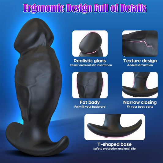 Mtsige vibrador anal con dilatador de 360° de rotación y vibración con 10 frecuencias controladas por APP, juguetes sexuales anales de silicona - Sex Shop 502