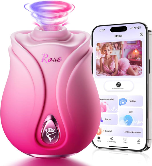Juguetes sexuales de Rose Toy Vibrador – AI APP Rose Sex Toy Juguetes para adultos para mujeres con 10 chupadores y vibradores, - Sex Shop 502