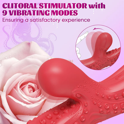 Consolador vibrador monstruo G Spot Vibrador, juguetes sexuales para parejas, pulpo, tentáculo, clítoris, vibrador con 9 modos potentes,