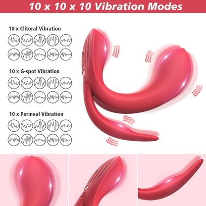 Vibrador portátil con 3 motores fuertes, vibrador de control remoto con modos de 10 x 10 x 10, vibrador de bragas, vibrador de punto G, estimulador de clítoris, vibrador femenino, vibrador de mariposa, juguetes sexuales para adultos para mujeres