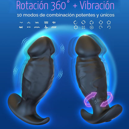 Mtsige vibrador anal con dilatador de 360° de rotación y vibración con 10 frecuencias controladas por APP, juguetes sexuales anales de silicona - Sex Shop 502