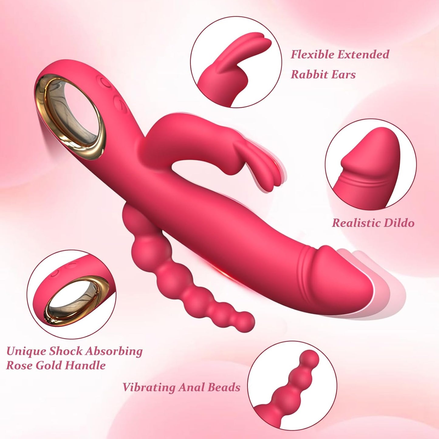 Consolador de empuje juguete sexual para mujeres, vibradores anales de punto G para adultos, juguetes sexuales con 10 potentes modos de empuje y vibración
