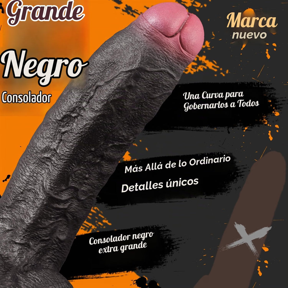 Consolador grande y grueso de 6.5 pulgadas con punta de melocotón regordeta ,  10.8 pulgadas con fuerte ventosa