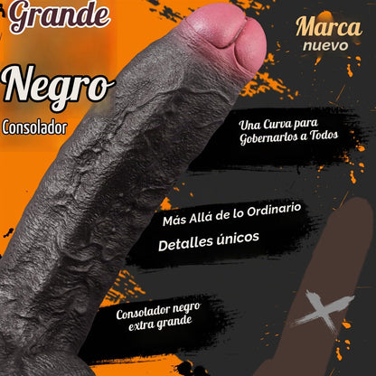 Consolador grande y grueso de 6.5 pulgadas con punta de melocotón regordeta ,  10.8 pulgadas con fuerte ventosa